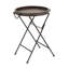 Table d'appoint latérale en métal avec plateau en bois brun