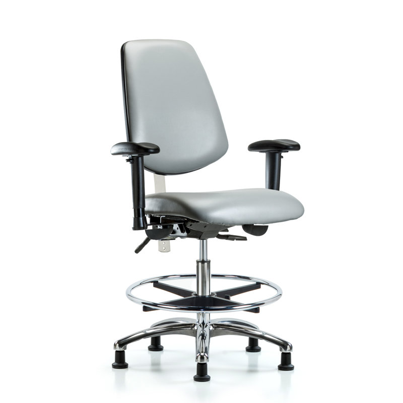 Chaise de travail en vinyle Lakyna, Argent