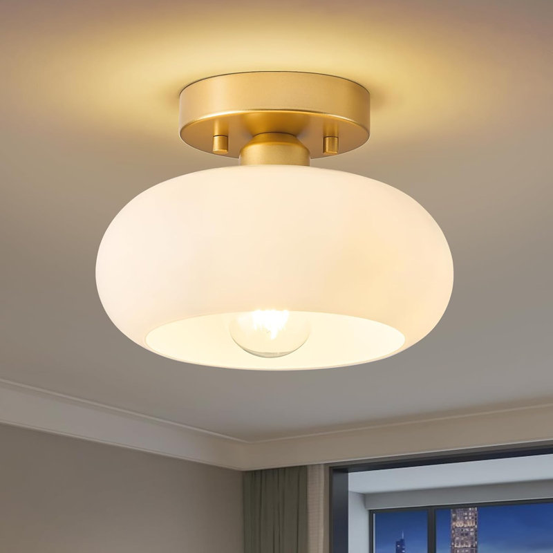 Golden Semi-Flat Ceiling Light