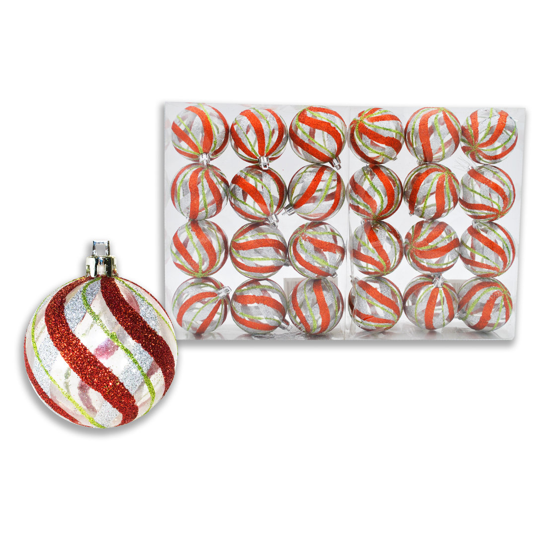 24 Piece Solid Ball Ornament Set (Set of 24) The Holiday Aisle® 