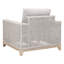 Chaise de patio en teck avec coussins Boudreaux