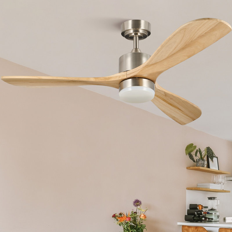 Ventilateur de plafond 52 po Calisse, Chrome / naturel