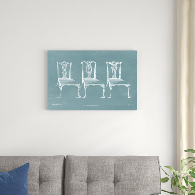" Design For A Chair III " by Thomas Chippendale Painting Print, 20" H x 30" W x 1.25" D