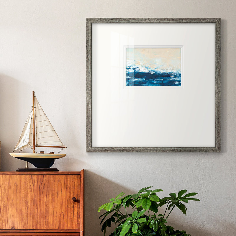 «Wave After Wave III», reproduction encadrée de qualité supérieure, H 17 po x l 17 po x P 1,25 po, Cadre en papier gris