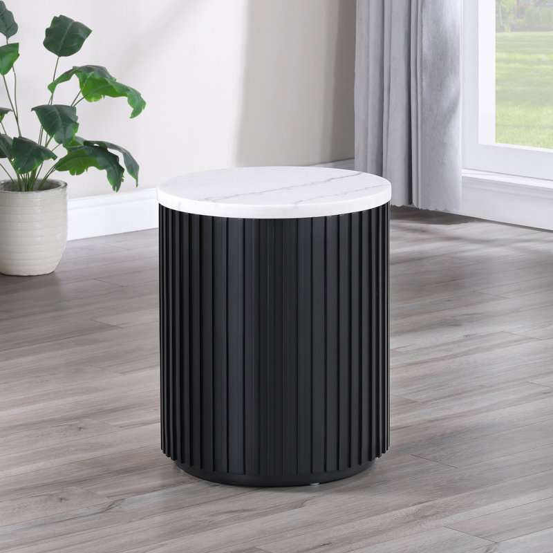 Fiammetta Marble End Table, Black