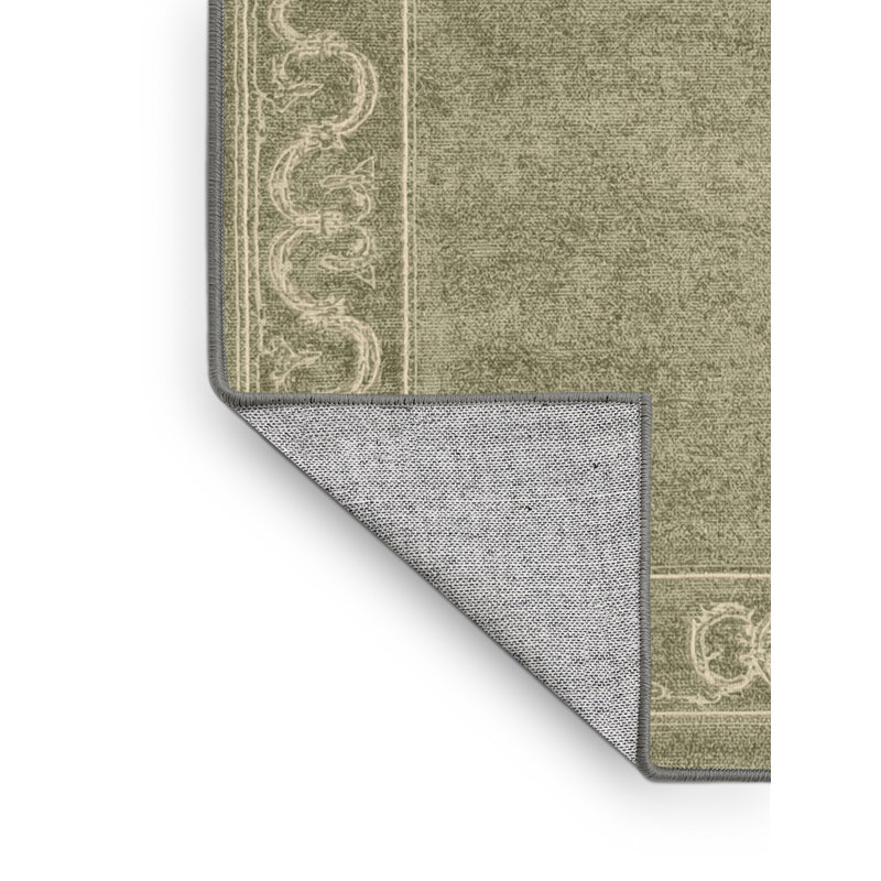 Tapis abstrait moderne et contemporain lavable à la machine Bleigh St Patties en brun - reliure grise, 2 x 5