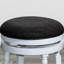 Tabouret de bar de 30 po, finition blanche et tissu gris anthracite, structure en bois franc, siège pivotant, rembourrage confortable, convient à un comptoir ou avec une structure solide en tissu, coussin de 2,5 po, utilisation