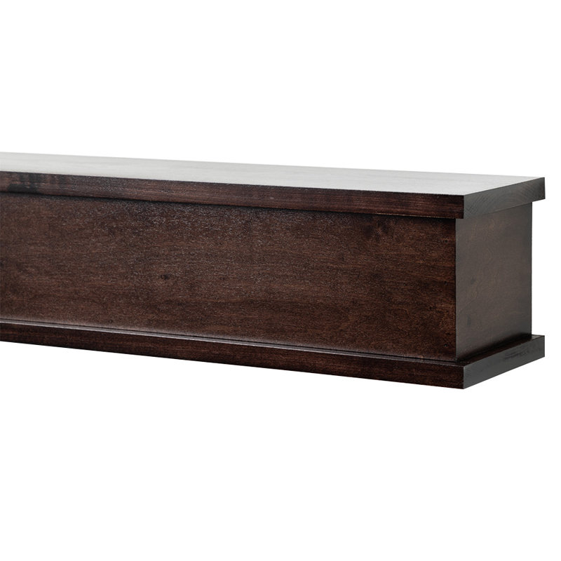 Muirwood Maple Wood Fireplace Mantel Shelf Elegant Transitional Design with Symmetrical Top, Clear Polyurethane, 48