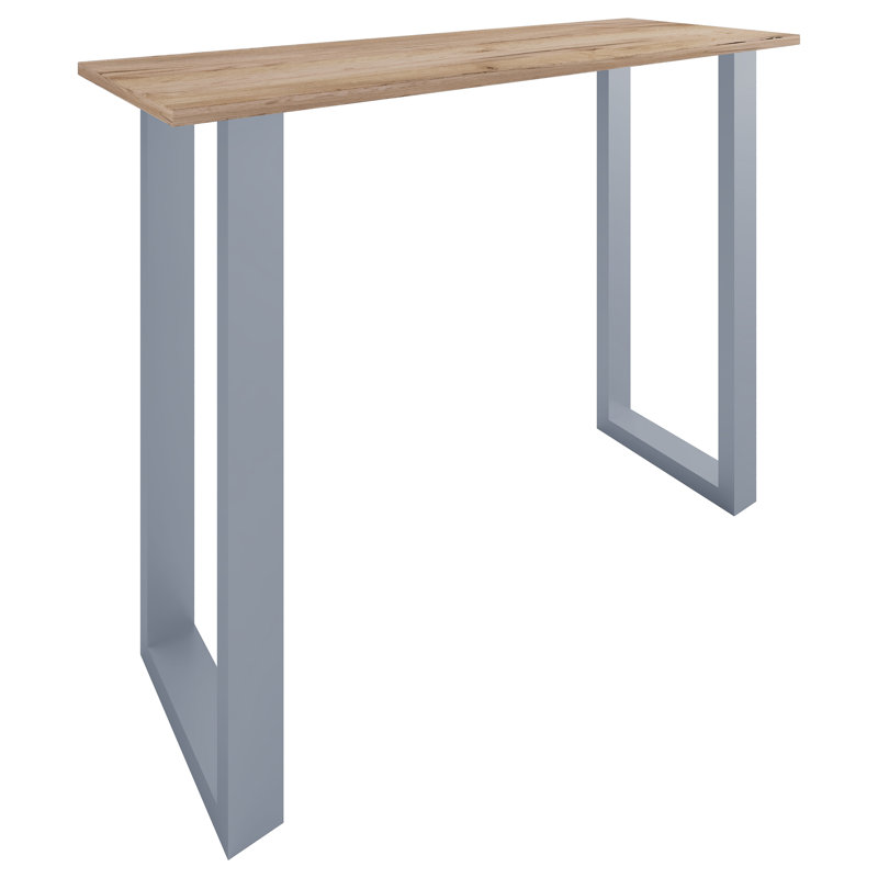 Xona Bar Table, Matt brushed nickel, Wood, 102cm H x 140cm W x 50cm D