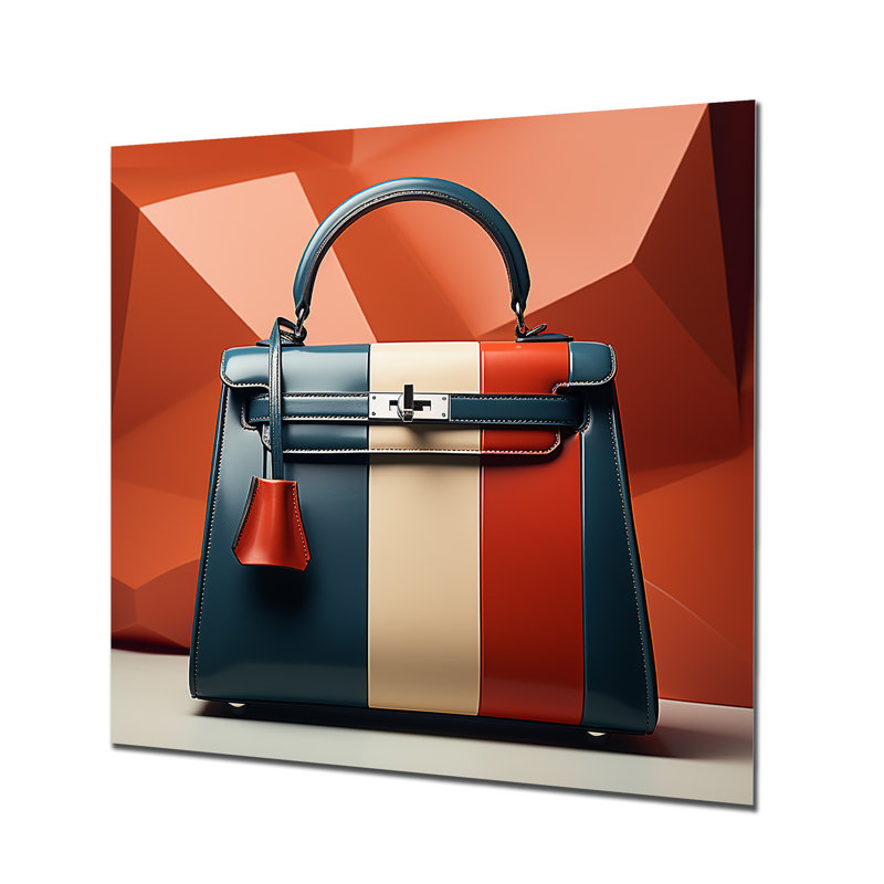 Sac à main bleu et rouge Iconic Silhouette, H 16 po x l 16 po