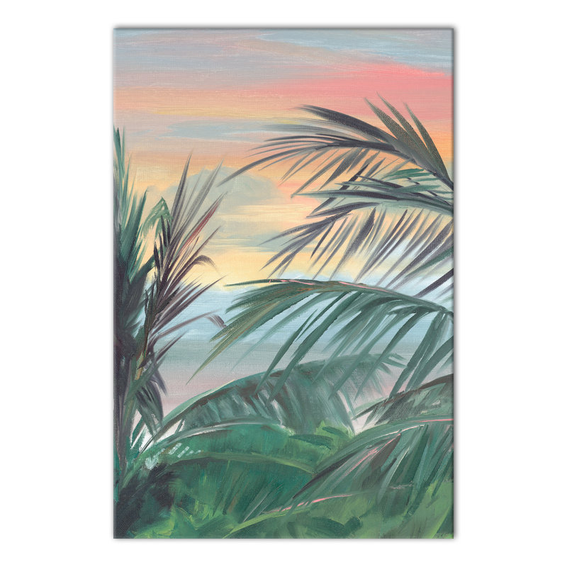 Coucher de soleil hawaïen sur toile, H 36 po x l 24 po x P 1,25 po, Sans cadre