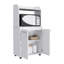 Chariot de cuisine Rockford, tablette ouverte, armoire à deux portes, deux tablettes intérieures