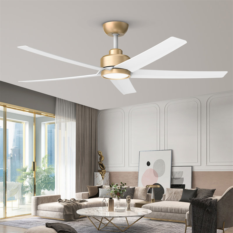Ventilateurs de plafond de 52 pouces avec éclairage, Gold
