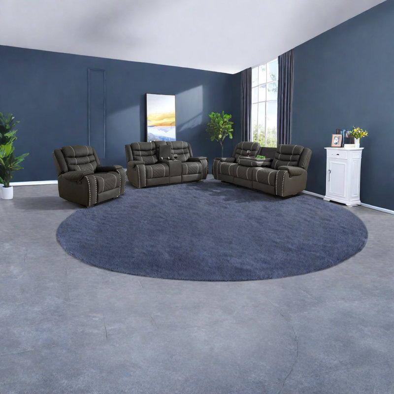 Fauteuils inclinables en tissu Luxury Tech, noir, style classique pour le salon