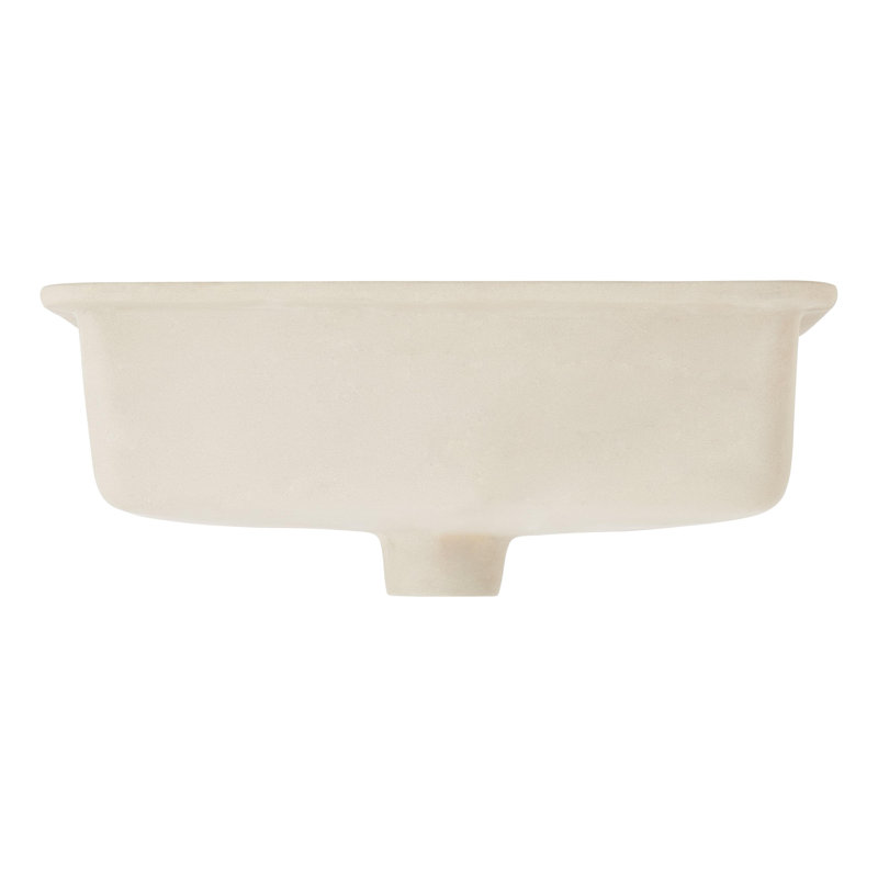 18" Destin White Porcelain Rectangular Undermount Bathroom Sink with Overflow