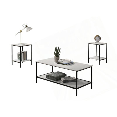 Rustic Style 3Pc Table Set