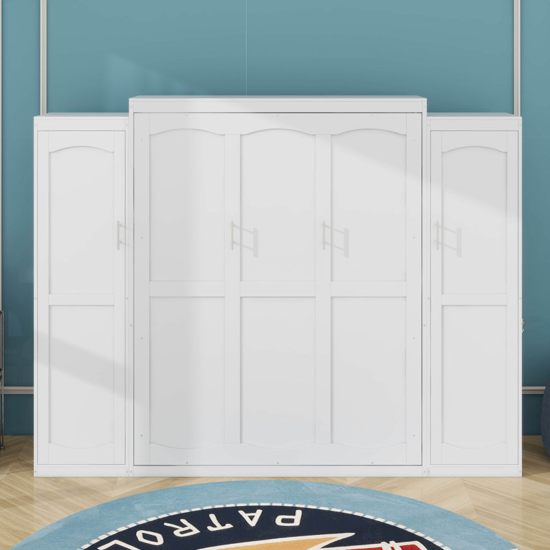 Murphy Bed With Wardrobe And Storage Shelf, Full