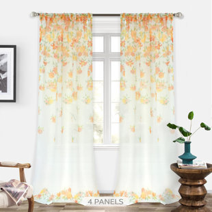 Risabh Polyester Sheer Curtain (Set of 4)