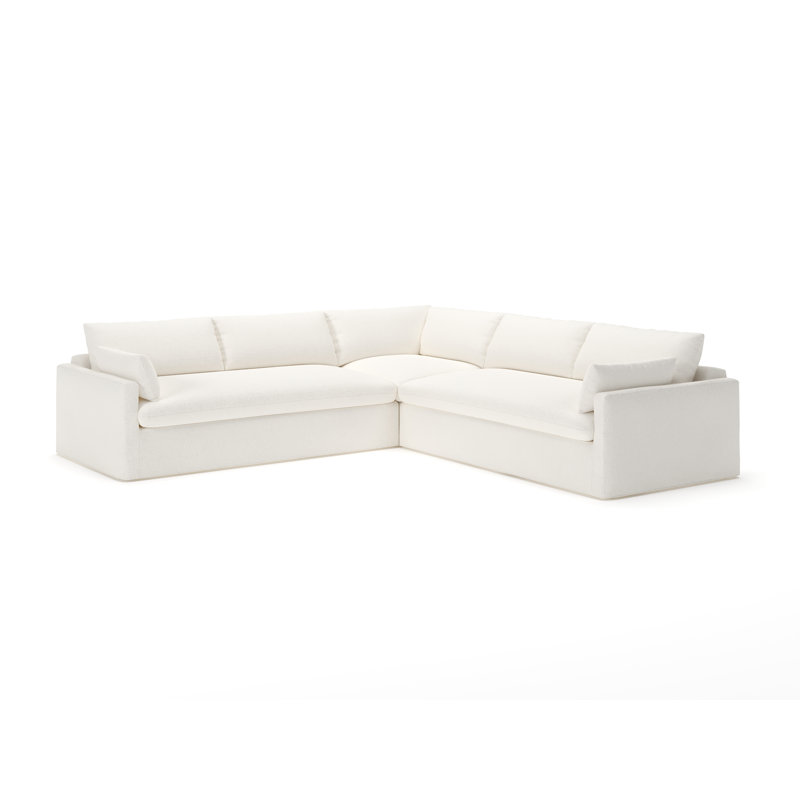 Luna 3-Piece Slipcovered Sectional, Apollo Alpaca Boucle