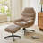 Alcuin Slipcovered Swivel Accent Chair with Footstool