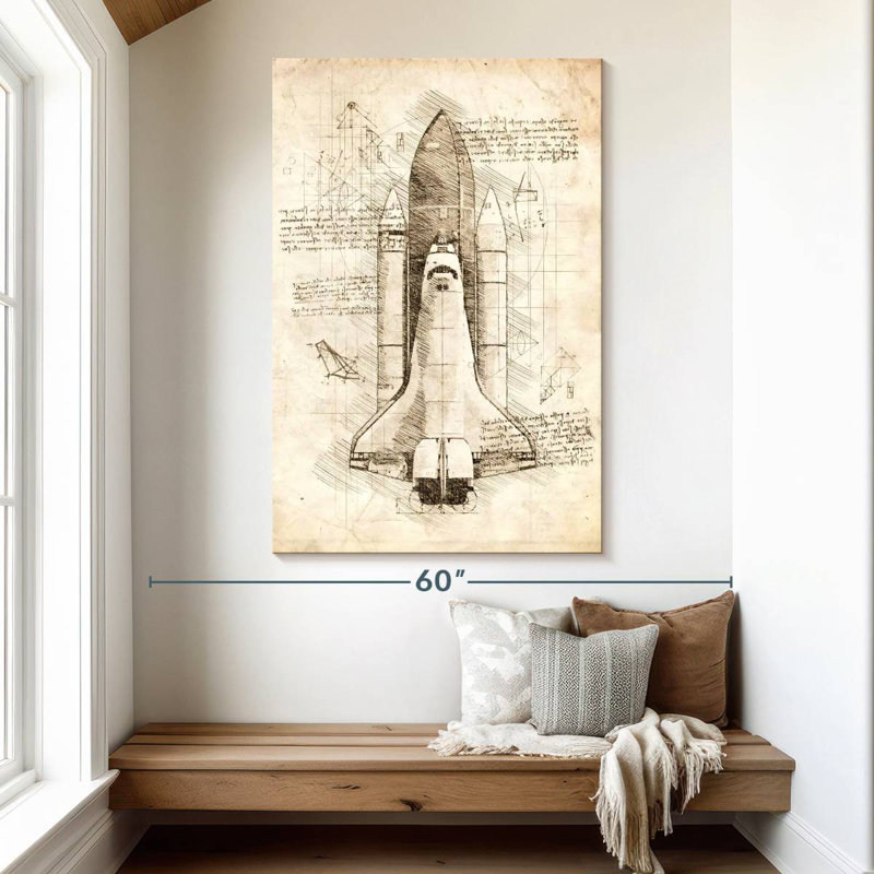 Oberle Space Shuttle Blueprint, 51" H x 34" W