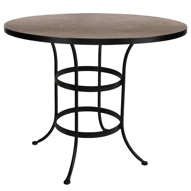 Outdoor Round Table, 38.5" H x 42" W x 42" D, Canyon Taupe, Carbon Black