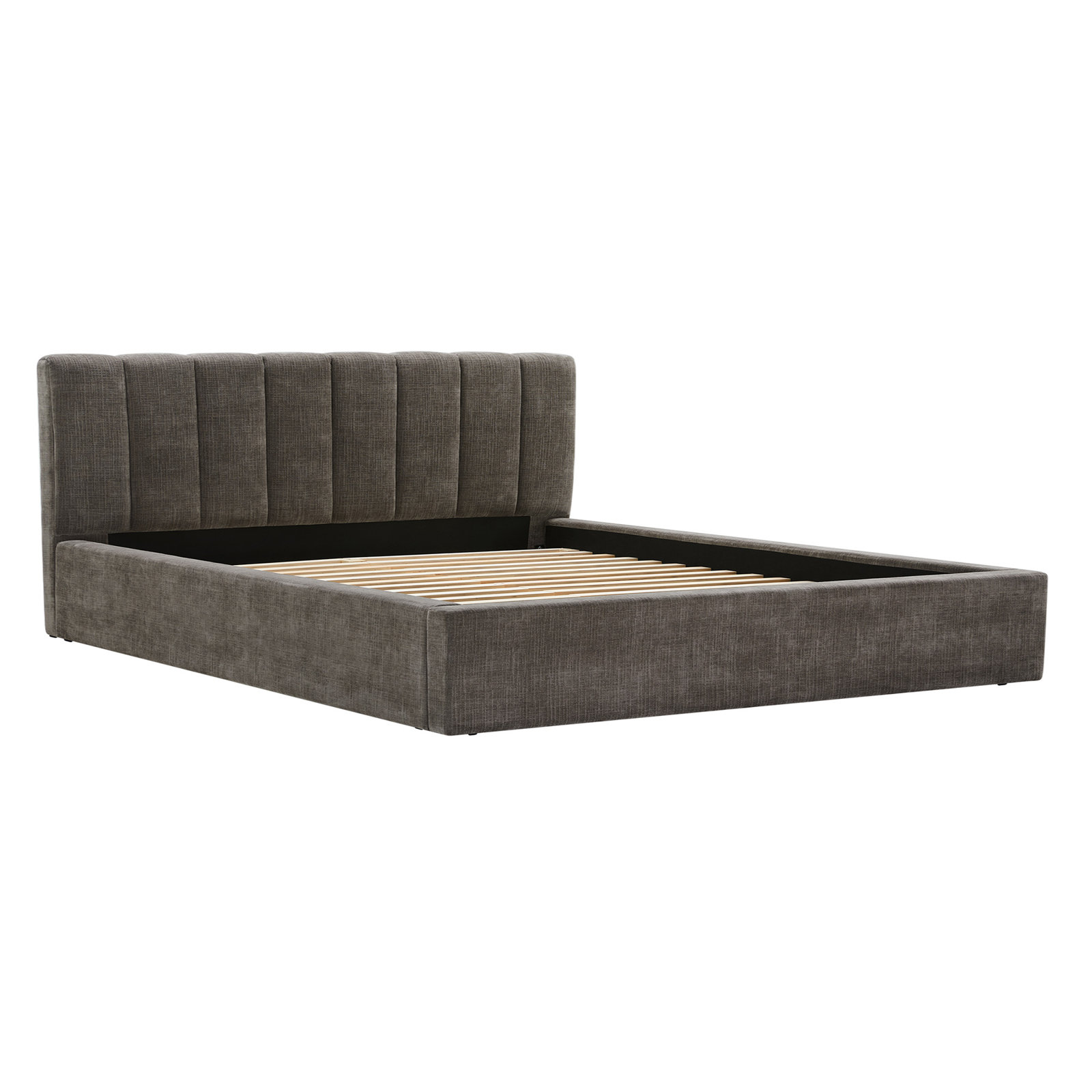 Delmar Linen Upholstered Bed, King, Selene Stone