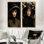 Elegant Fashion Woman - Ensemble de 2 reproductions d'art mural mode