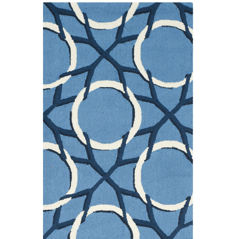 Aliz Hand Hooked Performance Geometric Rug, Rectangle 8' x 10'