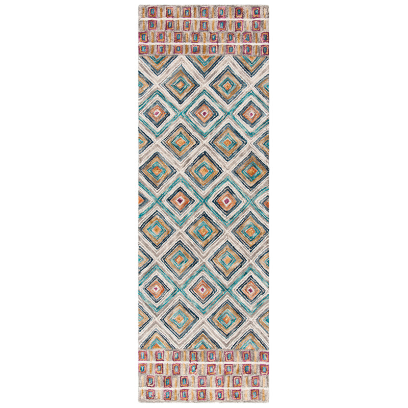 Deyoung Hand Tufted Wool Geometric Rug, Runner 2'3" x 8'