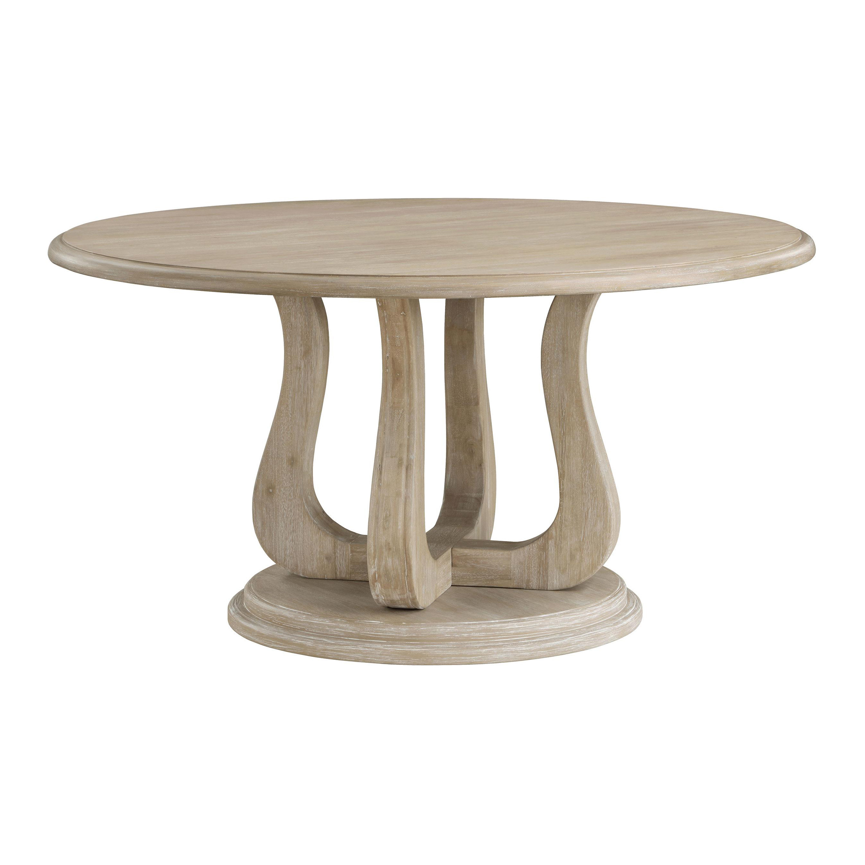 Ophelia & Co. Round 60inch Pedestal Dining Table White Washed Wayfair