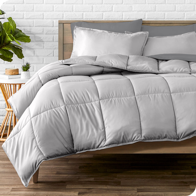 Microfiber Bed-In-A-Bag, King Comforter + 6 Additional Pieces, Light Gray/Gray