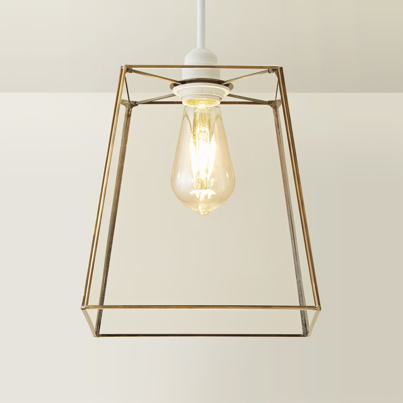 19cm H Glass Square Lamp Shade ( Clip On ), Gold