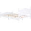 Lit plateforme solide en bois blanc avec structure rétro en bois massif avec support à lattes stable et rétro