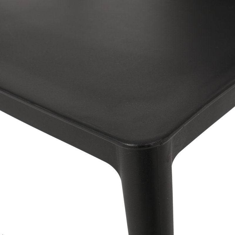 Callynn Outdoor Stacking Dining Side Chairs, Black