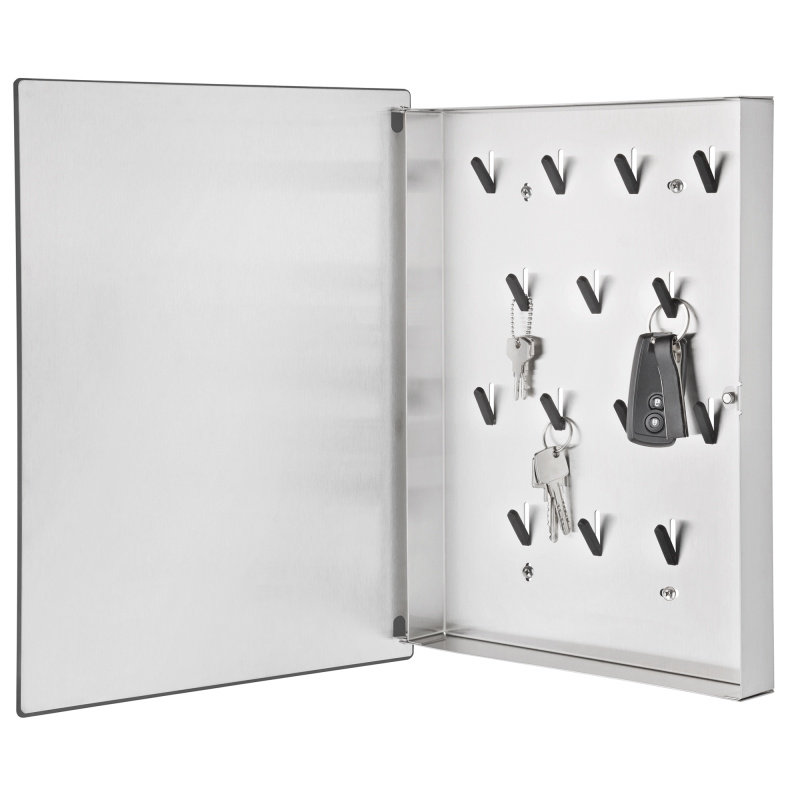 Velio Key Box/Magnetic Glass Board, Black