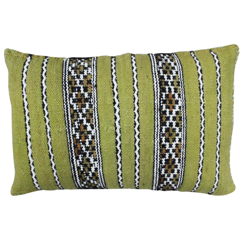 Coussin lombaire en laine rayé