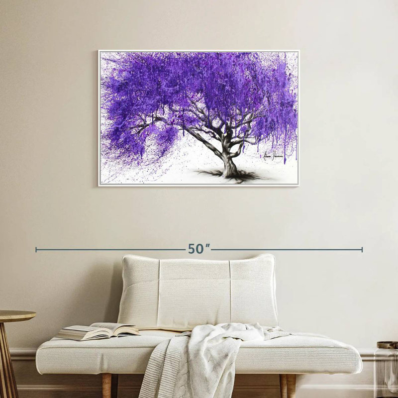 Rendez-vous au Jacaranda, Cadre flottant blanc, 37 po x 25 po