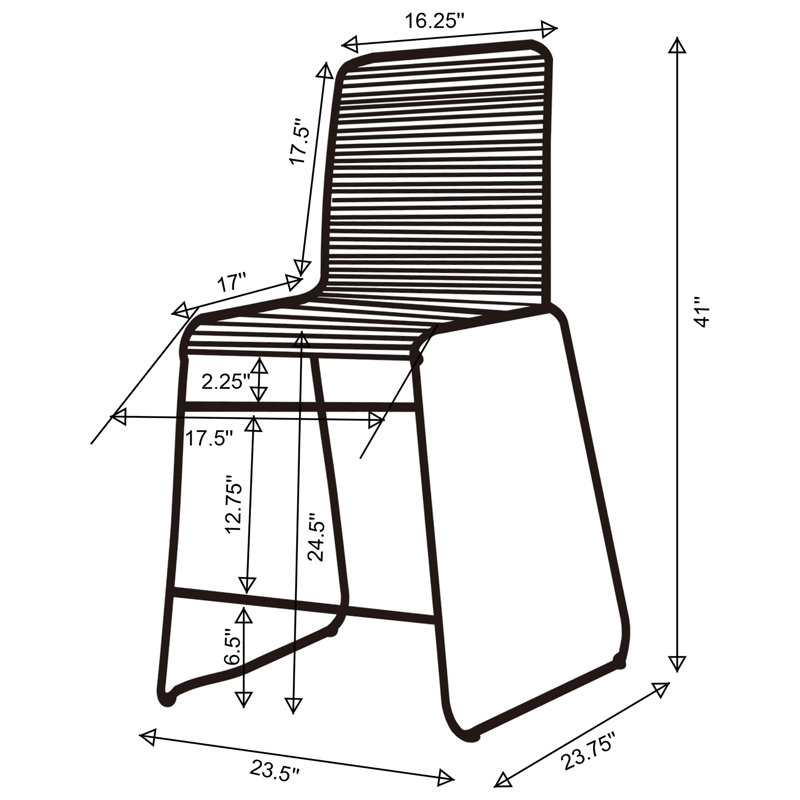 Cohn Coppola Bar Stool, Counter Stool (24.5” Seat Height)