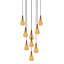 Base de plafond carrée 9 pendentifs 9 gouttes en porcelaine