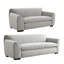 Ensemble de canapé et causeuse 2 pièces Sero, siège de style banc, velours gris clair Sero-121545393