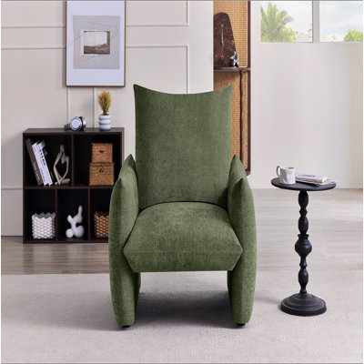 Chaise d'appoint moderne en chenille, canapé simple surdimensionné de 34,3 po avec coussin moelleux, fauteuil de lecture rembourré doux pour le salon, le petit espace et la chambre à coucher