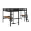Lit mezzanine simple en métal avec 2 bureaux intégrés