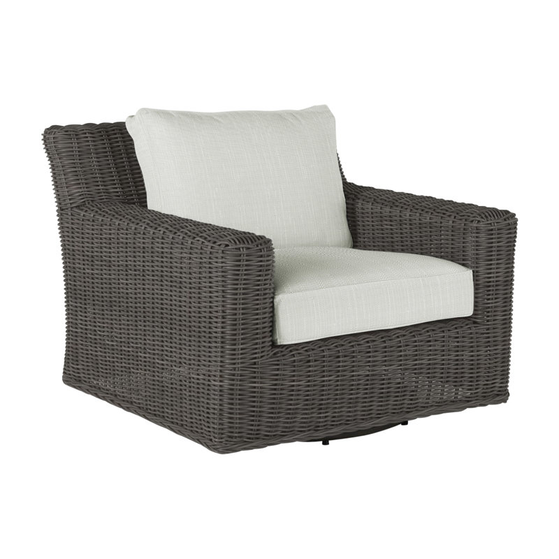 Rustic Patio Armchair with Cushions, Slate Gray, Welt, Verona Silver Sunbrella®