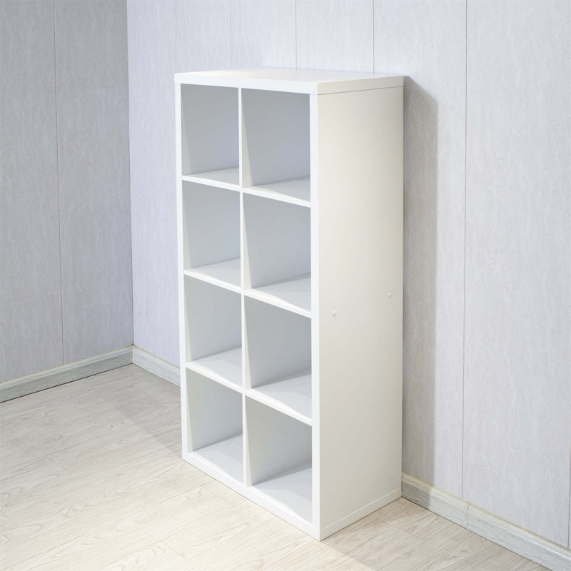 Smart Cube 8-Cube Organizer Storage With Opened Back Shelves,2 X 4 Cube Bookcase Book Shleves For Home, Office, White