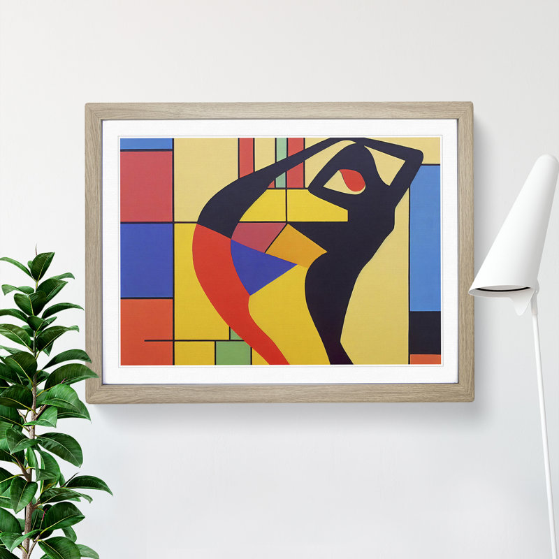 Abstract Woman Dancer Vol.3 - Framed Print, 25cm H x 34cm W x 2cm D, Oak