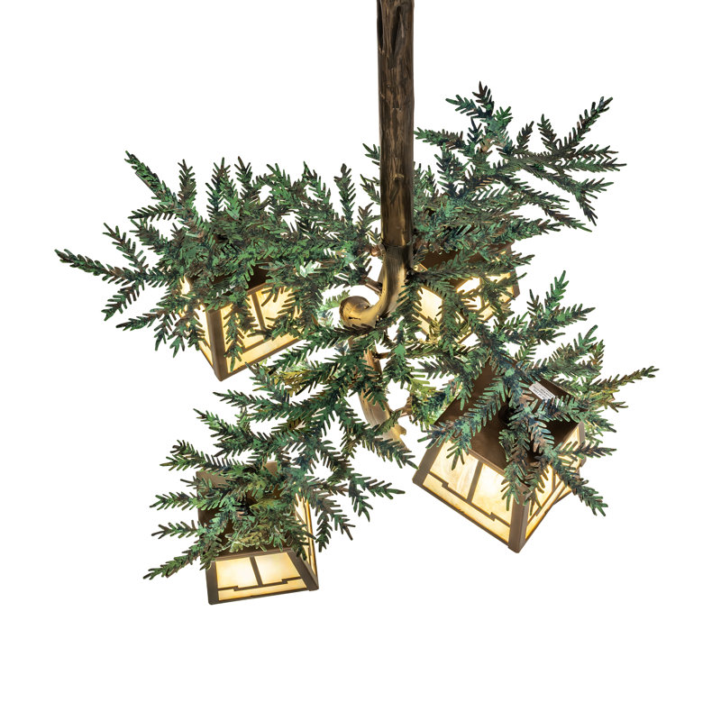 29" Wide Pine Branch 5 Light Chandelier