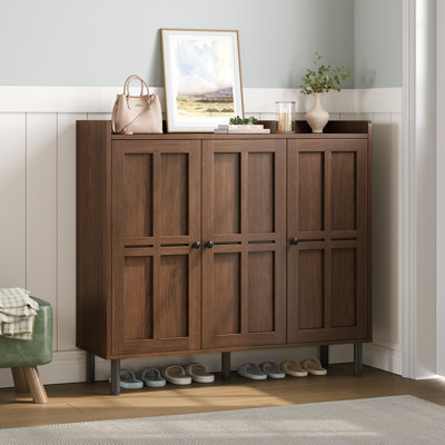 Abril 5-Tier 30 Pairs Shoe Cabinet With 3 Doors And Adjustable Shelves For Entryway