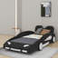 Twin Race Car-Shaped Platform Bed With Wheels-1000607793