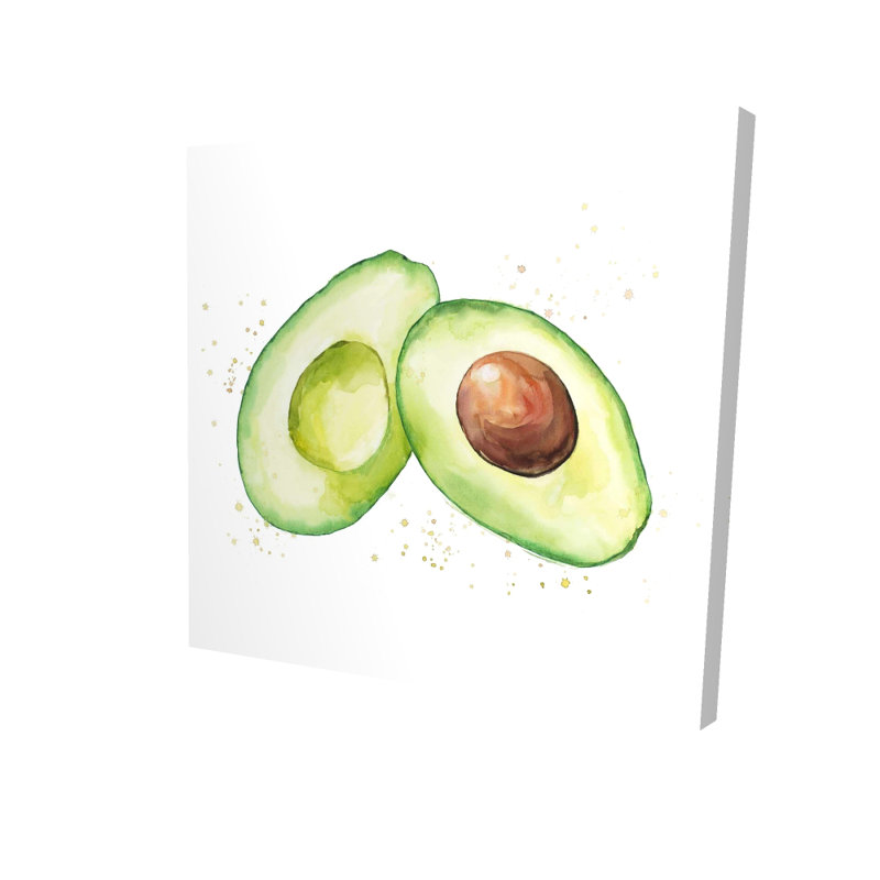 Impression sur toile tendue de couleur avocat, H 32 po x l 32 po x P 1,5 po